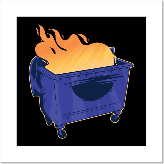 burning dumpster Demo Wall Art by Shirtseller0703